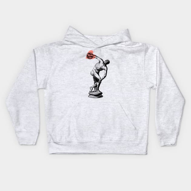 Discobolus with a heart Kids Hoodie by Biophilia